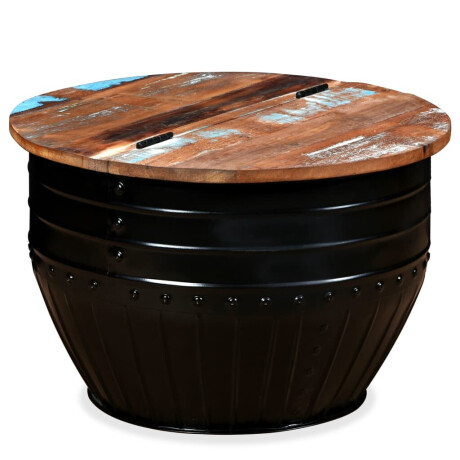 vidaXL Salontafel tonvormig massief gerecycled hout zwart afbeelding2 - 1