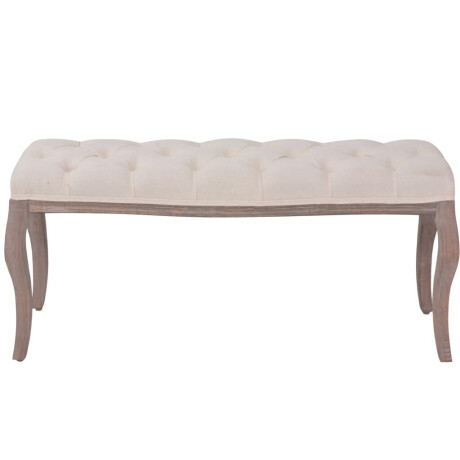 vidaXL Bank 110x38x48 cm linnen massief hout crèmewit afbeelding2 - 1