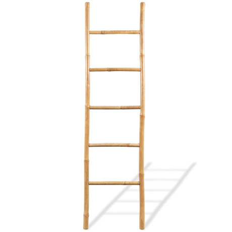 vidaXL Handdoekladder met 5 sporten 150 cm bamboe afbeelding2 - 1