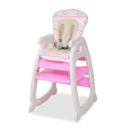 vidaXL Kinderstoel met blad 3-in-1 verstelbaar roze afbeelding2 - 1