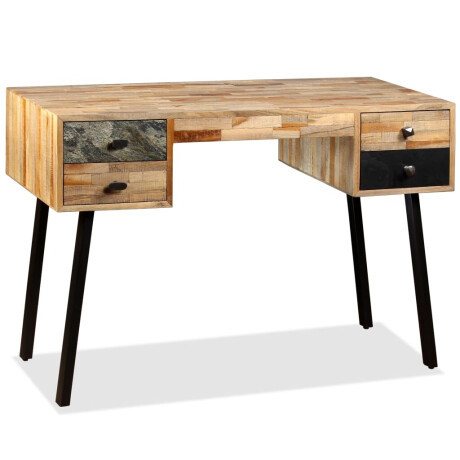 vidaXL Schrijftafel 110x50x76 cm massief gerecycled teakhout afbeelding2 - 1