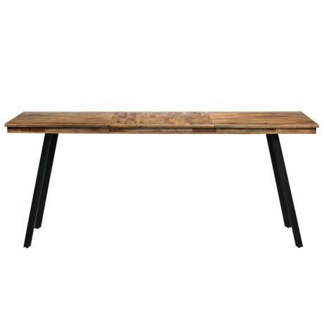 vidaXL Eettafel 180x90x76 cm gerecycled teakhout en staal afbeelding2 - 1