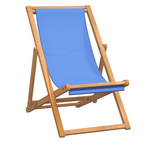 vidaXL Ligstoel 56x105x96 cm teakhout blauw afbeelding2 - 1