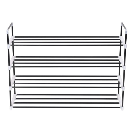 vidaXL Schoenenrek met 4 schappen metaal en kunststof zwart afbeelding2 - 1