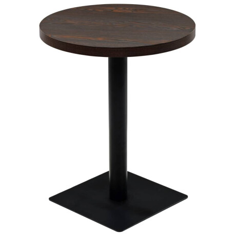 vidaXL Bistrotafel rond 60x75 cm MDF en staal donker essenkleur afbeelding2 - 1
