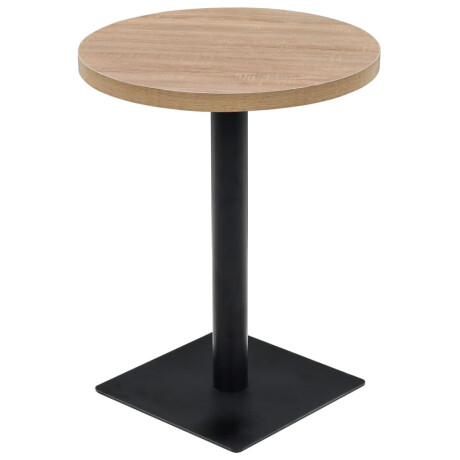vidaXL Bistrotafel rond 60x75 cm MDF en staal eikenkleur afbeelding2 - 1