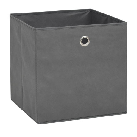 vidaXL Opbergboxen 10 st 32x32x32 cm nonwoven stof grijs afbeelding2 - 1