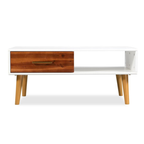 vidaXL Salontafel 90x50x40 cm massief acaciahout afbeelding2 - 1