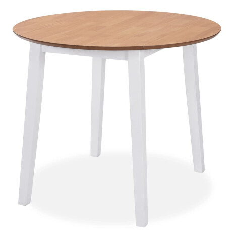 vidaXL Eetkamerset MDF en rubberwood wit 5-delig afbeelding2 - 1