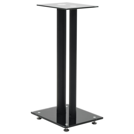 vidaXL Speakerstandaarden zuil-ontwerp gehard glas zwart 2 st afbeelding2 - 1