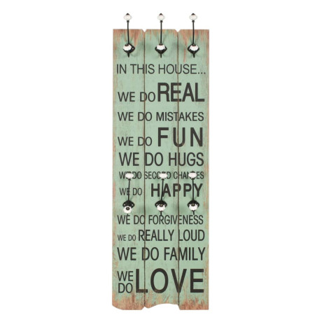 vidaXL Wandkapstok met 6 haken HAPPY LOVE 120x40 cm afbeelding2 - 1