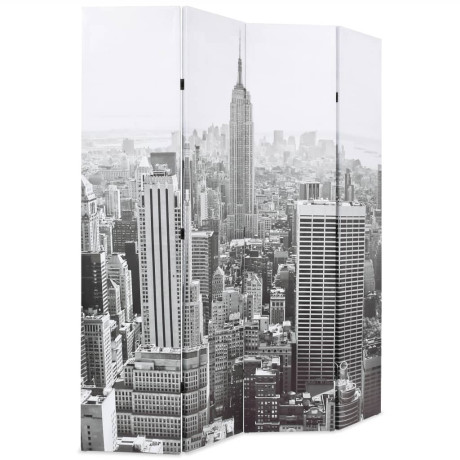 vidaXL Kamerscherm New York bij daglicht 160x170 cm zwart en wit afbeelding2 - 1