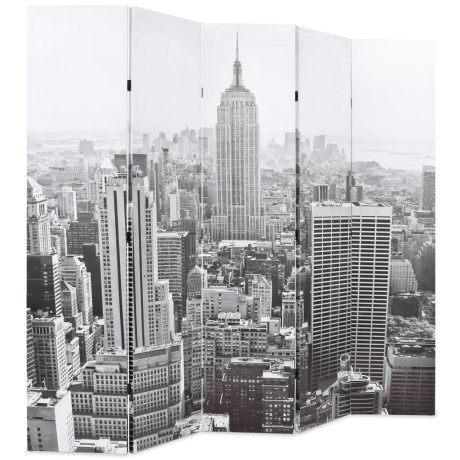 vidaXL Kamerscherm New York bij daglicht 200x170 cm zwart en wit afbeelding2 - 1