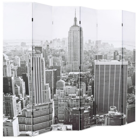 vidaXL Kamerscherm New York bij daglicht 228x170 cm zwart en wit afbeelding2 - 1