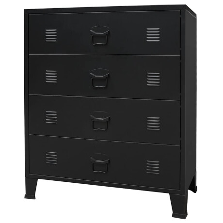 vidaXL Ladekast industriële stijl 78x40x93 cm metaal zwart afbeelding2 - 1