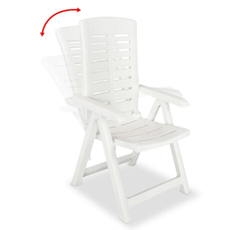 vidaXL Tuinstoelen 6 st verstelbaar kunststof wit afbeelding2 - 1