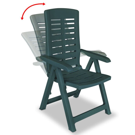 vidaXL Tuinstoelen 4 st verstelbaar kunststof groen afbeelding2 - 1