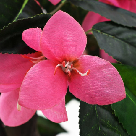 vidaXL Kunstplant met pot rododendron 155 cm groen en roze afbeelding2 - 1