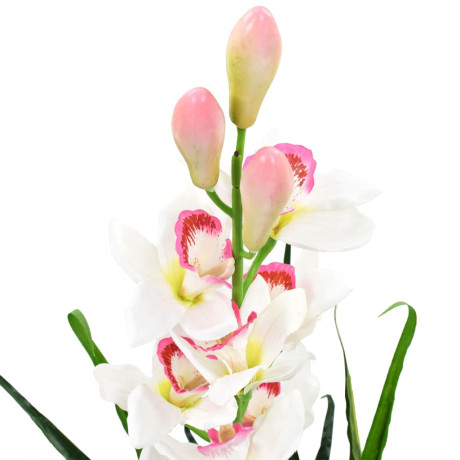 vidaXL Kunstplant met pot cymbidium orchidee 100 cm groen afbeelding2 - 1