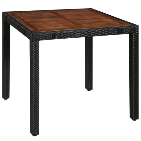 vidaXL 5-delige Tuinset poly rattan en acaciahout zwart afbeelding2 - 1