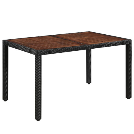 vidaXL 7-delige Tuinset poly rattan en acaciahout zwart afbeelding2 - 1