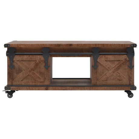 vidaXL Salontafel 91x51x38 cm massief vurenhout bruin afbeelding2 - 1
