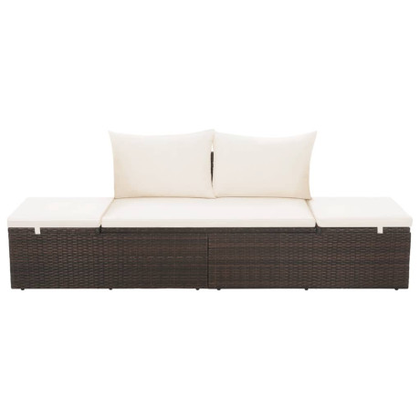 vidaXL Tuinbed 195x60 cm poly rattan bruin afbeelding2 - 1