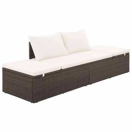 vidaXL Tuinbed 195x60 cm poly rattan bruin afbeelding2 - 1