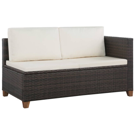 vidaXL 4-delige Loungeset met kussens poly rattan bruin afbeelding2 - 1