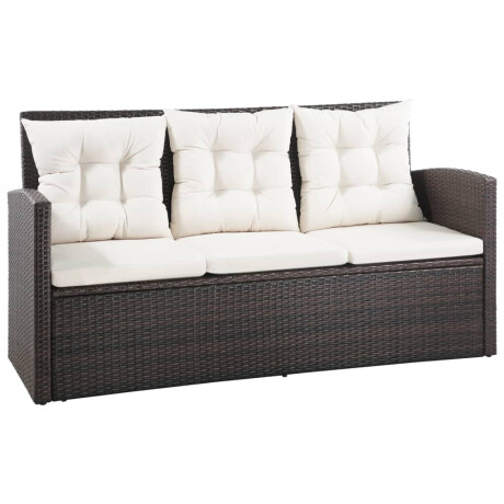 vidaXL 5-delige Loungeset met kussens poly rattan bruin afbeelding2 - 1