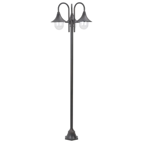 vidaXL Paalverlichting tuin E27 220 cm aluminium brons 3-delig afbeelding2 - 1