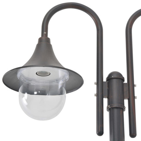 vidaXL Paalverlichting tuin E27 220 cm aluminium brons 2-delig afbeelding2 - 1