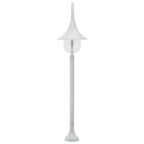 vidaXL Paalverlichting tuin E27 120 cm aluminium wit afbeelding2 - 1