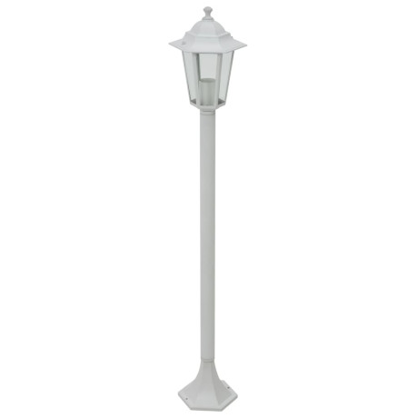 vidaXL Paalverlichting voor tuin E27 110 cm aluminium wit 6 st afbeelding2 - 1