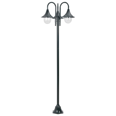 vidaXL Paalverlichting tuin E27 220 cm aluminium donkergroen 3-delig afbeelding2 - 1