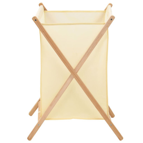 vidaXL Wasmand 42x41x64 cm cederhout en stof beige afbeelding2 - 1