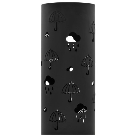 vidaXL Parapluhouder paraplu's staal zwart afbeelding2 - 1