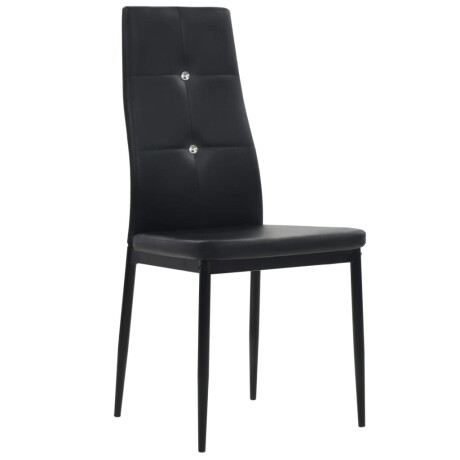 vidaXL Eetkamerstoelen 4 st kunstleer zwart afbeelding2 - 1
