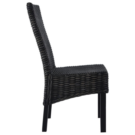 vidaXL Eetkamerstoelen 2 st kubu rattan en mangohout zwart afbeelding2 - 1