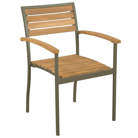 vidaXL Tuinstoelen stapelbaar 2 st massief acaciahout en staal afbeelding2 - 1