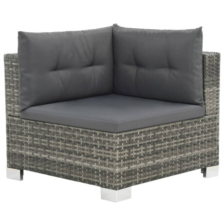 vidaXL 10-delige Loungeset met kussens poly rattan grijs afbeelding2 - 1