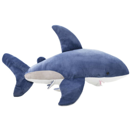 vidaXL Knuffel witte haai pluche blauw en wit afbeelding2 - 1