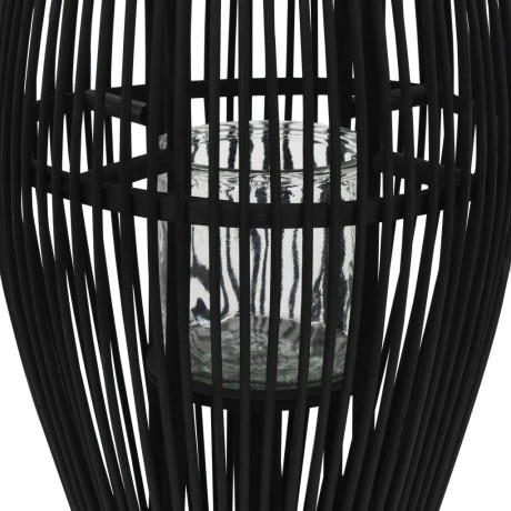 vidaXL Lantaarnhouder hangend 95 cm bamboe zwart afbeelding2 - 1