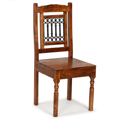 vidaXL Eetkamerstoelen 4 st massief hout met sheesham afwerking afbeelding2 - 1