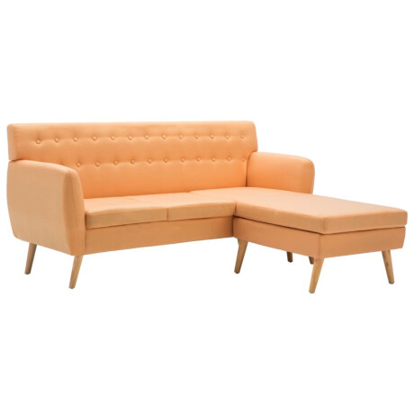 vidaXL Bank L-vormig 171,5x138x81,5 cm stof oranje afbeelding2 - 1