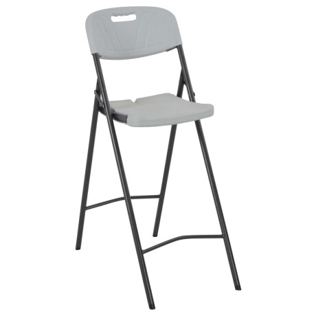 vidaXL Barstoelen inklapbaar 2 st HDPE en staal wit afbeelding2 - 1