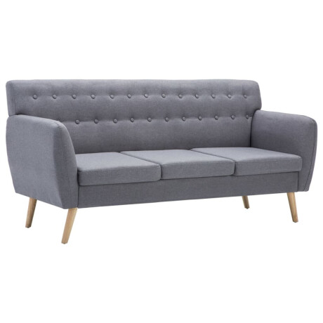 vidaXL Driezitsbank 172x70x82 cm stof lichtgrijs afbeelding2 - 1