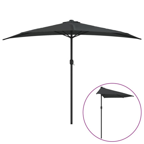 vidaXL Balkonparasol half met aluminium paal 300x155 cm antraciet afbeelding2 - 1