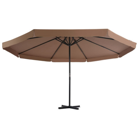 vidaXL Parasol met aluminium paal 500 cm taupe afbeelding2 - 1