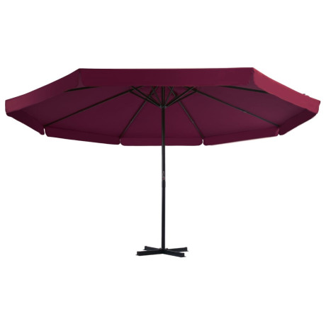 vidaXL Parasol met aluminium paal 500 cm bordeauxrood afbeelding2 - 1